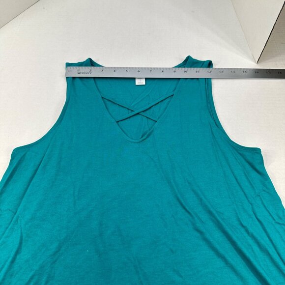 Old Navy Women's Size Small Top Tank Sleeveless Teal Preowned - Picture 5 of 10